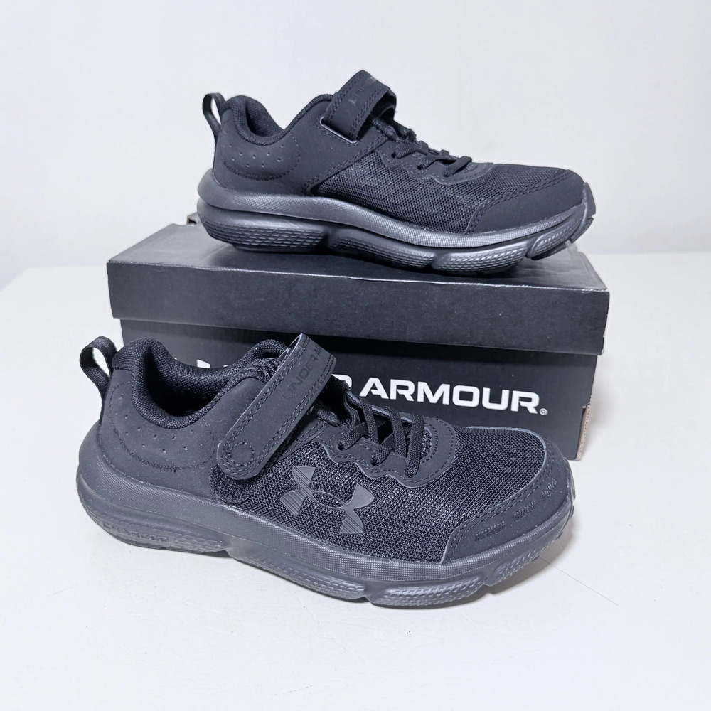 Under Armour Boys Assert 10 AC Running Shoes Size 2Y Black